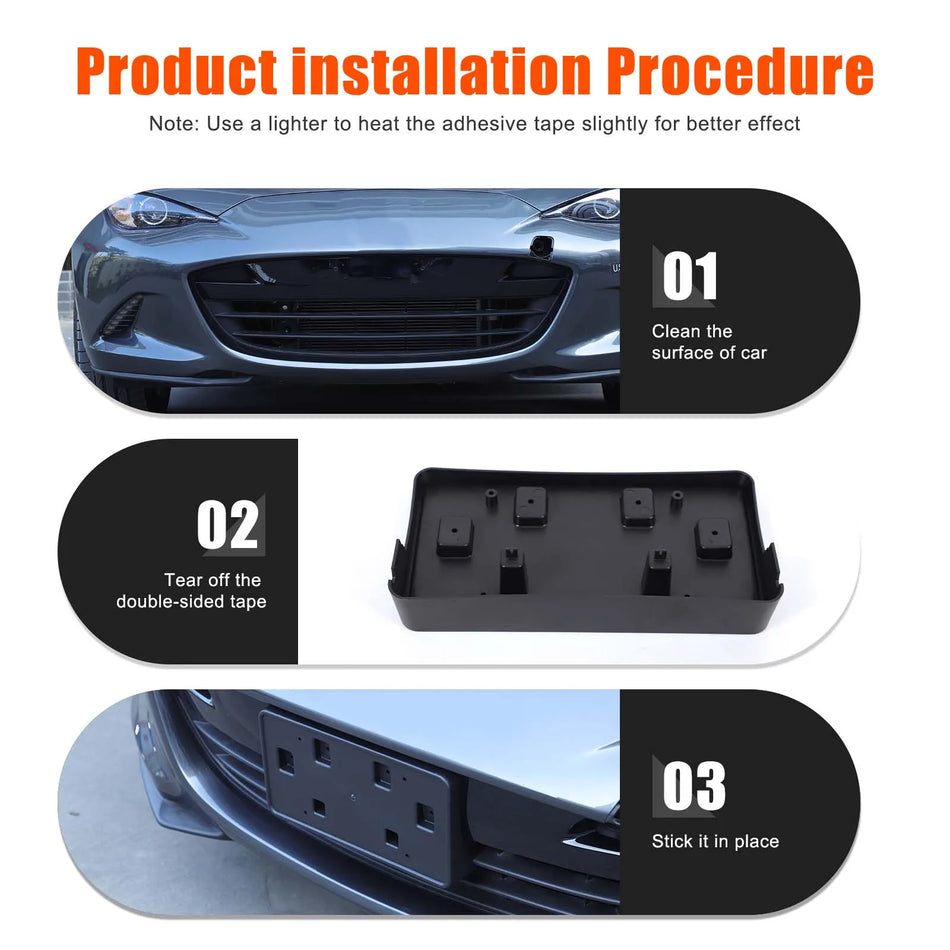 Supporto targa anteriore Mazda MX 5 ND ABS nero accessorio