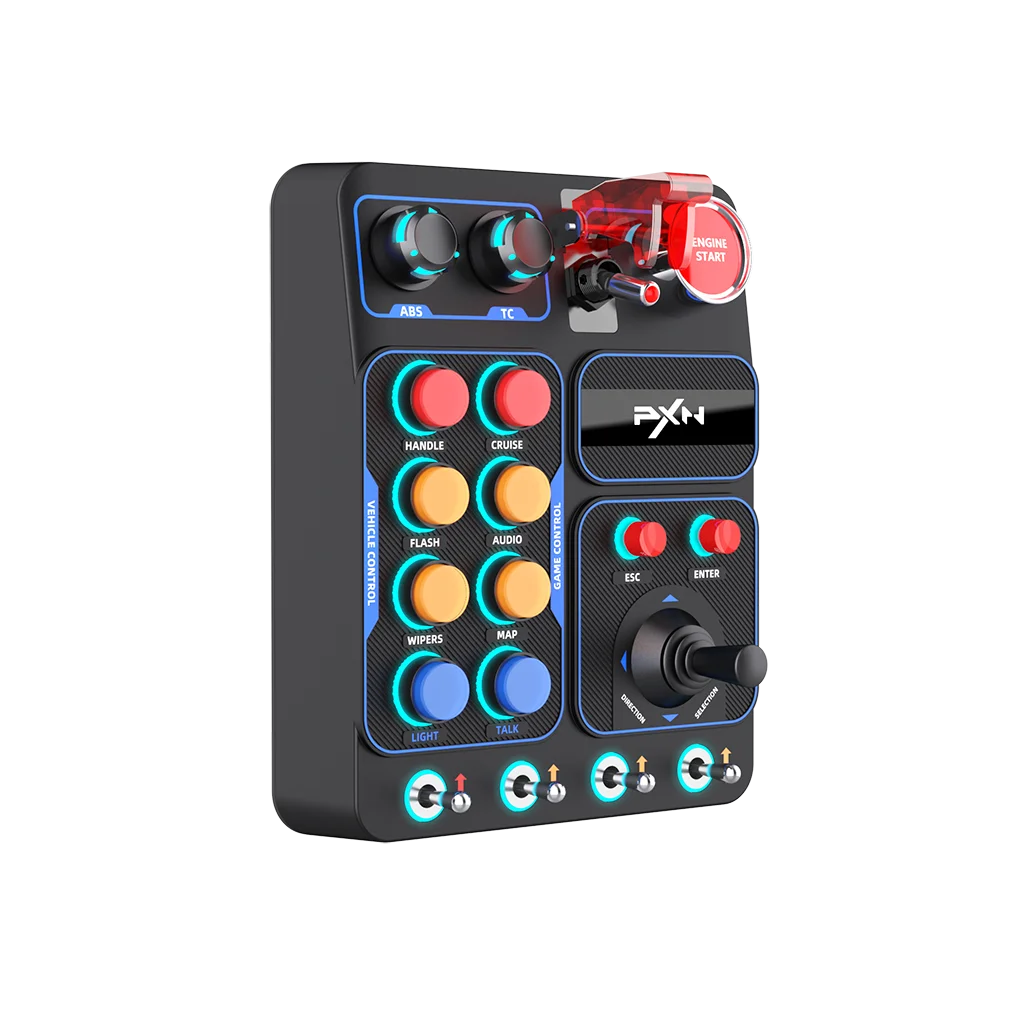 Simulator Control Box PXN Racing Simulator Control Box with RGB Lighting for PC Gaming ...