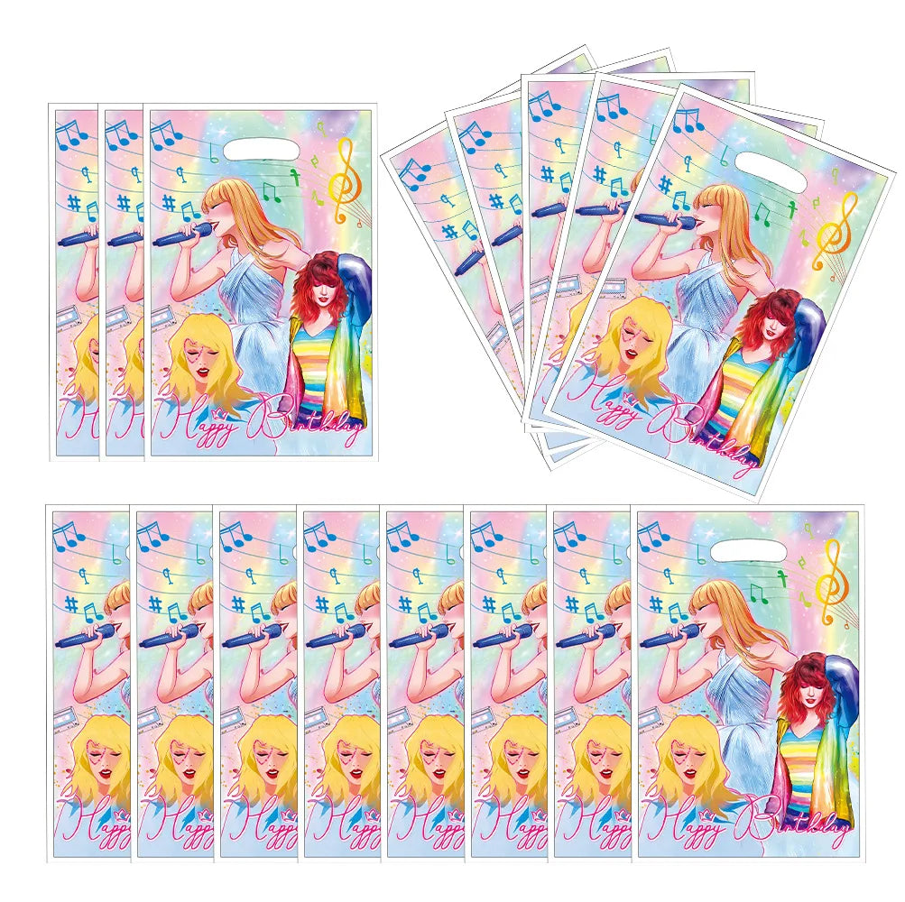 Star Taylor Party Gift Bags - Festive Birthday Decor &amp; Favors