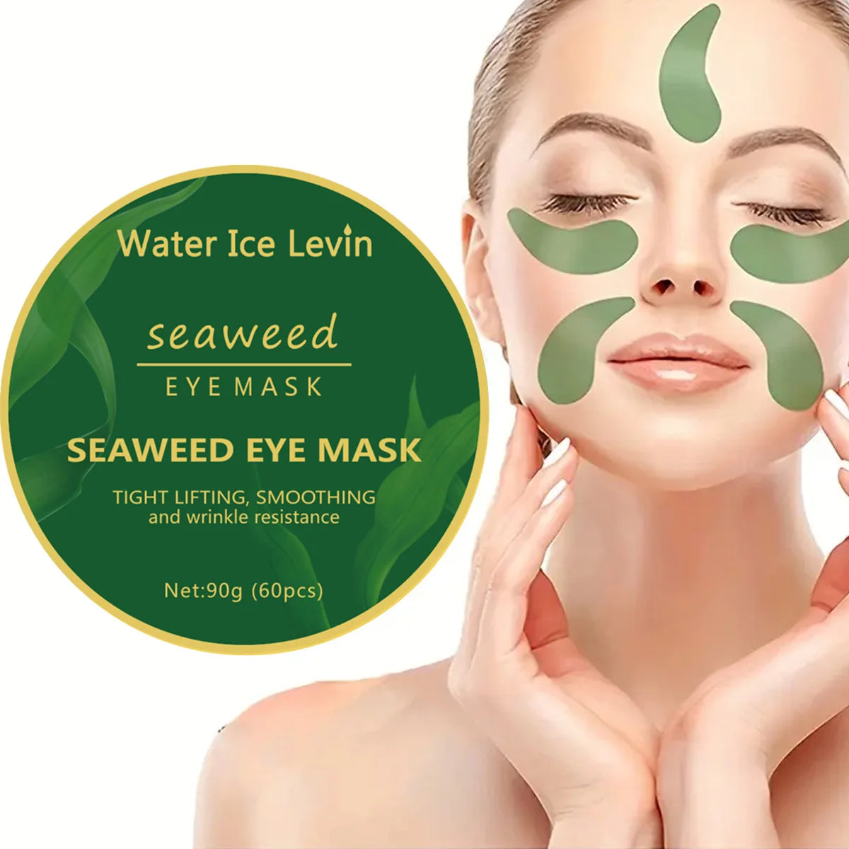 Water Ice Levin Seaweed Hyaluronic Acid Eye Mask &ndash; Reduces Dark Circles and Puffiness 1pcs