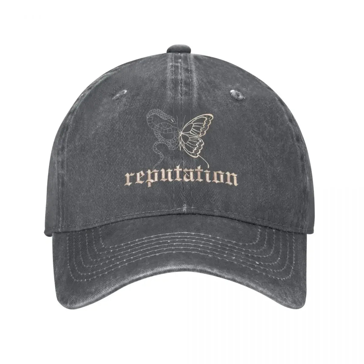 Swiftie 1989 Unisex Distressed Cotton Baseball Cap DARK GRAY / One Size