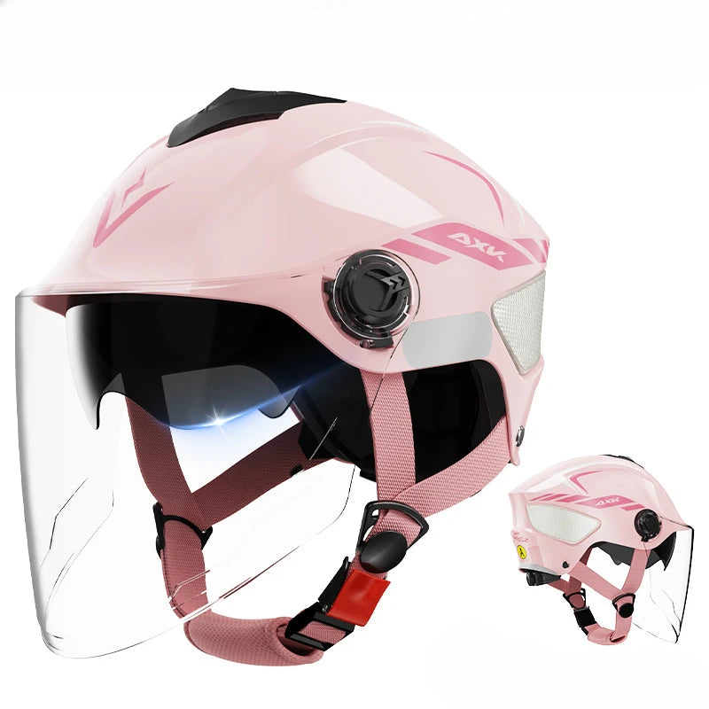 Electric Car Battery Motorcycle Helmet &ndash; Lightweight And Safe pink-helmet