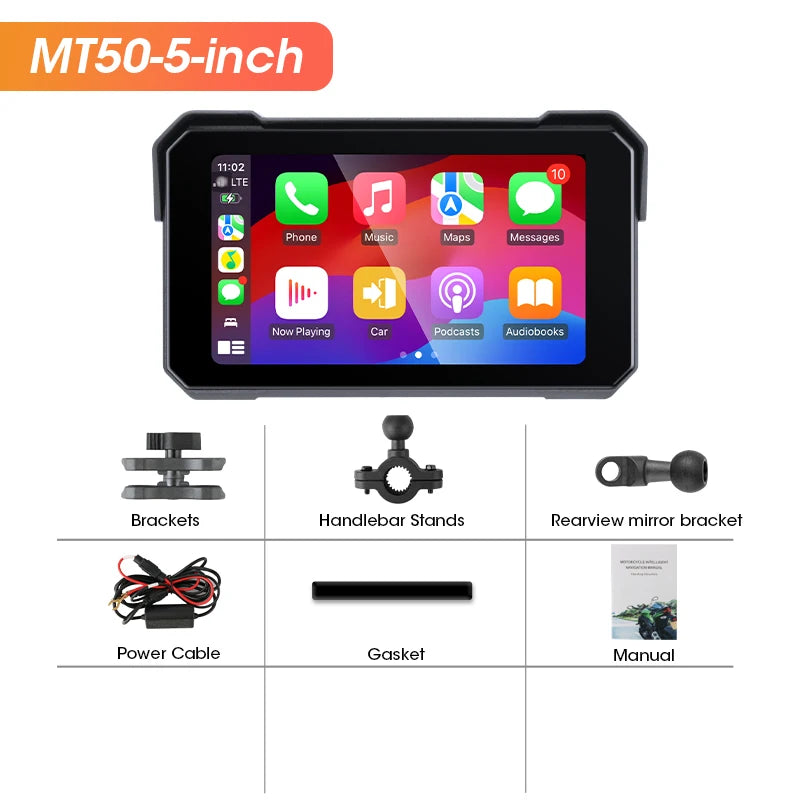 Digital Motorcycle Dashboard &ndash; Multi-Size Display with Android Auto and Carplay Support 5 inch