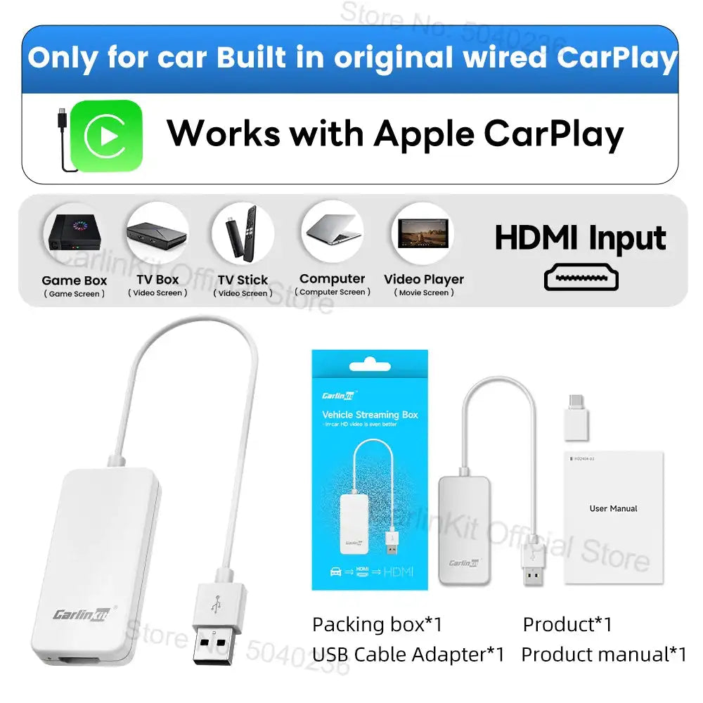 Carlinkit CarPlay HDMI Adapter OTA Upgrade For Cars HDMI Adapter