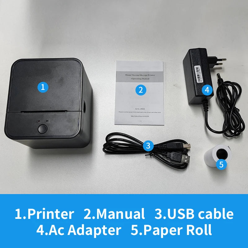 HZTZ 58mm Thermal Receipt Printer &ndash; USB Bluetooth POS