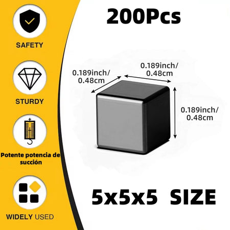 Powerful Square Magnets for Home &amp; Office Use 5x5x5-200PCS