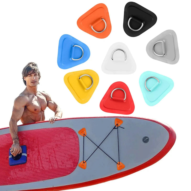 Surfboard D Ring Patch PVC Stainless Steel Triangle Anchor Point for Kayak Canoe Water Sports Rigging Multi-purpose