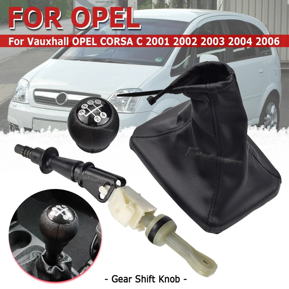 Vaihteiston vaihdevaippa ja käsijarrukahvat, nahkaa, liukumatonta, Opel CORSA C:lle