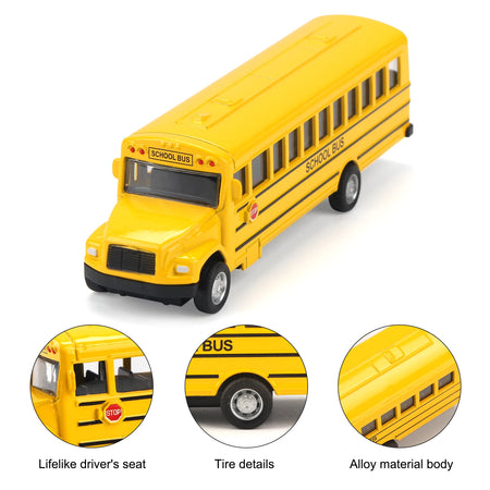 Simulation Alloy Pull Back School Bus &ndash; Interactive Educational Toy