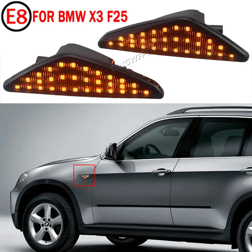 Dynamic Flowing LED Side Marker Turn Signal Light For BMW X5 E70 X6 E71 E72 X3 F25 Sequential Lamp Blinker 2008-2014 by InterCyprus Trading Ltd