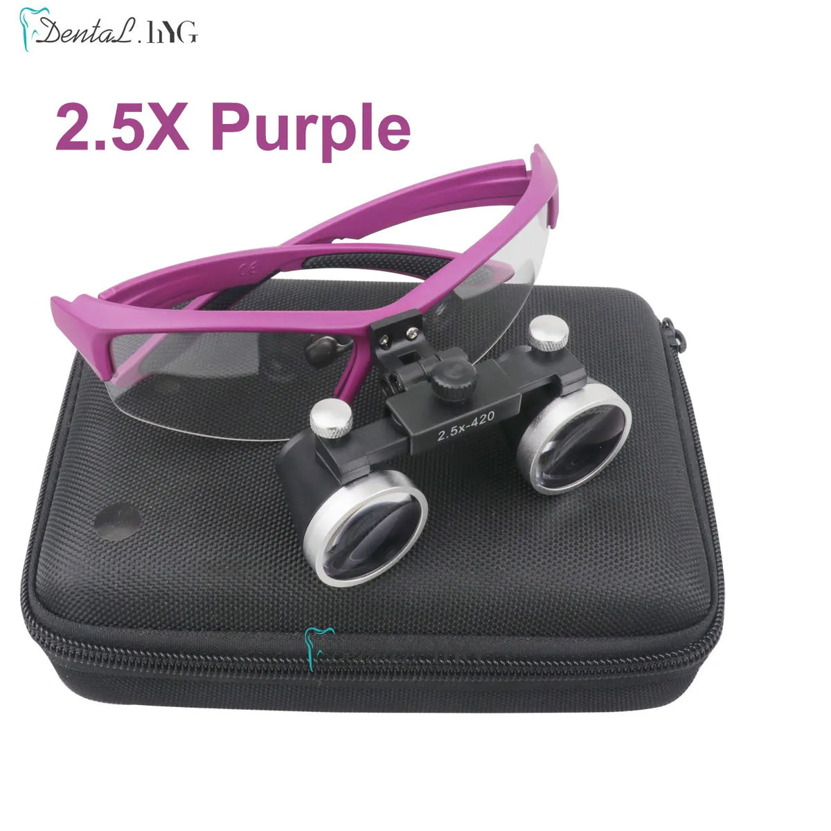 Dentistry Binocular Magnifier 2.5X 3.5X Loupes &ndash; Ultralight 2.5X Purple