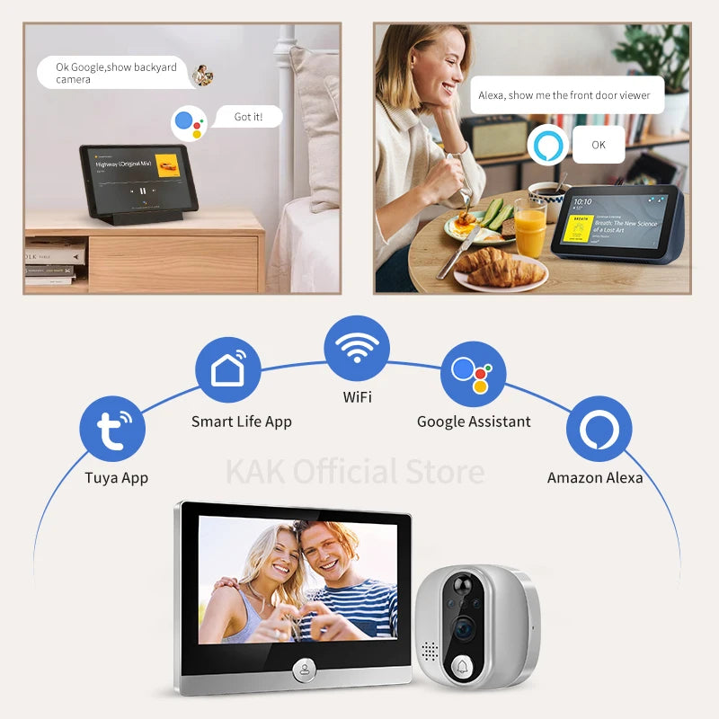 KAK WiFi Smart Door Bell Camera 4.3 Inch &ndash; Motion Detection