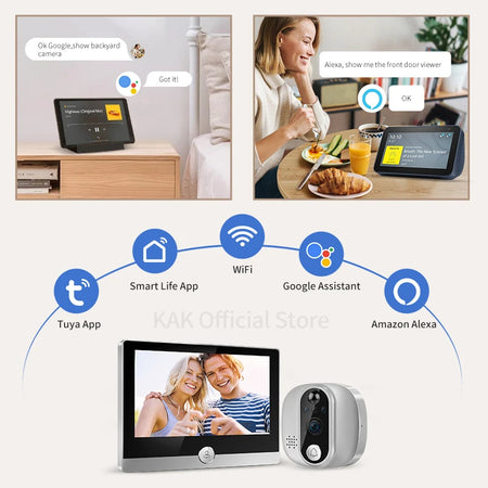 KAK WiFi Smart Door Bell Camera 4.3 Inch &ndash; Motion Detection