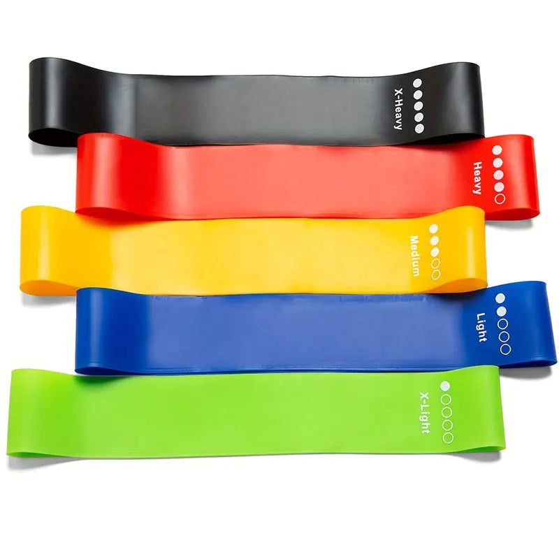 Conjunto de 5 Anéis de Resistência para Fitness, Material TPE para Pernas, Glúteos e Yoga