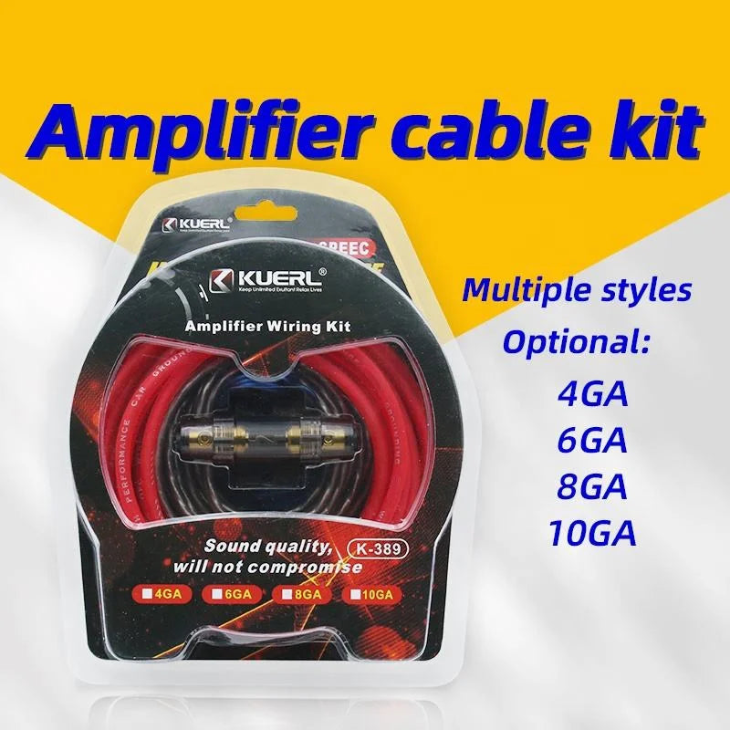 Kit de cableado para amplificador de coche 10/8/6/4GA con soporte para fusible de 60 amperios