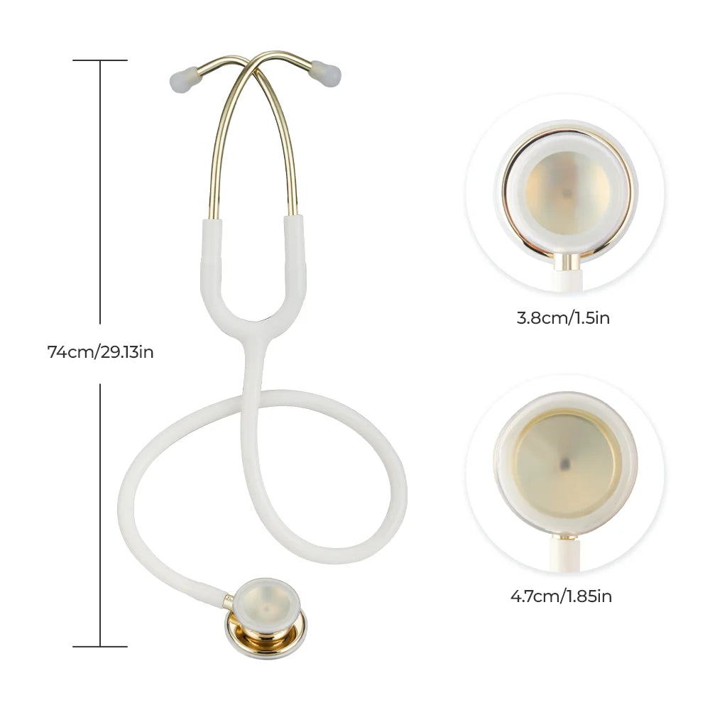 Double Sided Stethoscope &ndash; Excellent Acoustic Effect White-Light Gold