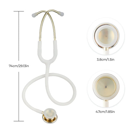 Double Sided Stethoscope &ndash; Excellent Acoustic Effect White-Light Gold