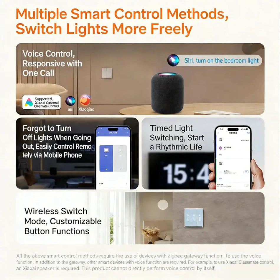 Aqara E1 ZigBee 3.0 Smart Wall Switch Without Neutral by InterCyprus Trading Ltd