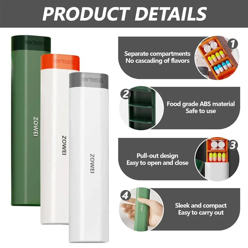Stylish 7-Day Large Capacity Pill Organizer - Perfect for Travel, Office &amp; Gifts, BPA-Free