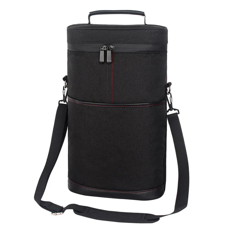 Cooler Bag for 2 Bottles &ndash; Portable Ice Carrier for Picnic Black