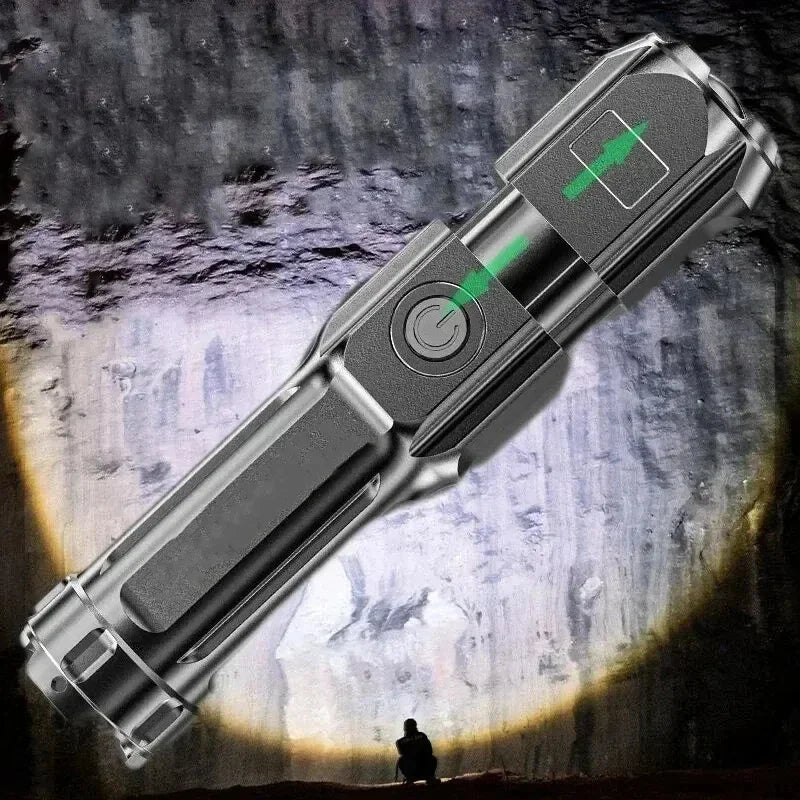 Telescopic Zoom Tactical Flashlight &ndash; Rechargeable LED