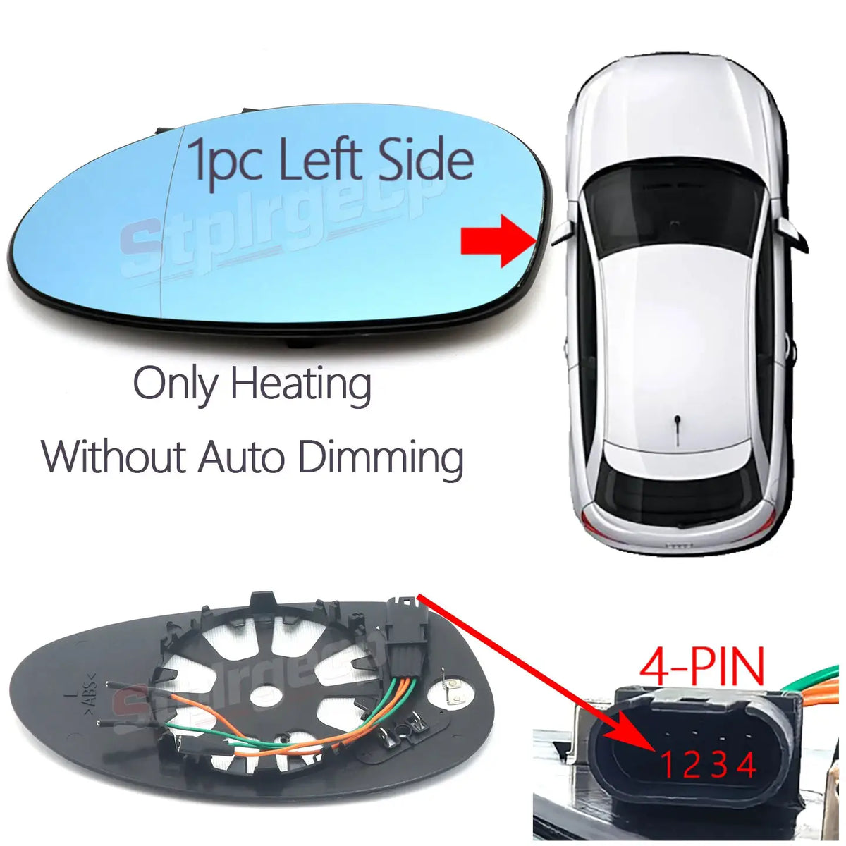 Driver Rearview Side Mirror Lens Door Wing Mirrors Glass with Heating Parts for BMW 3 Series E90 E91 E92 E93 Pre-LCI by InterCyprus Trading Ltd