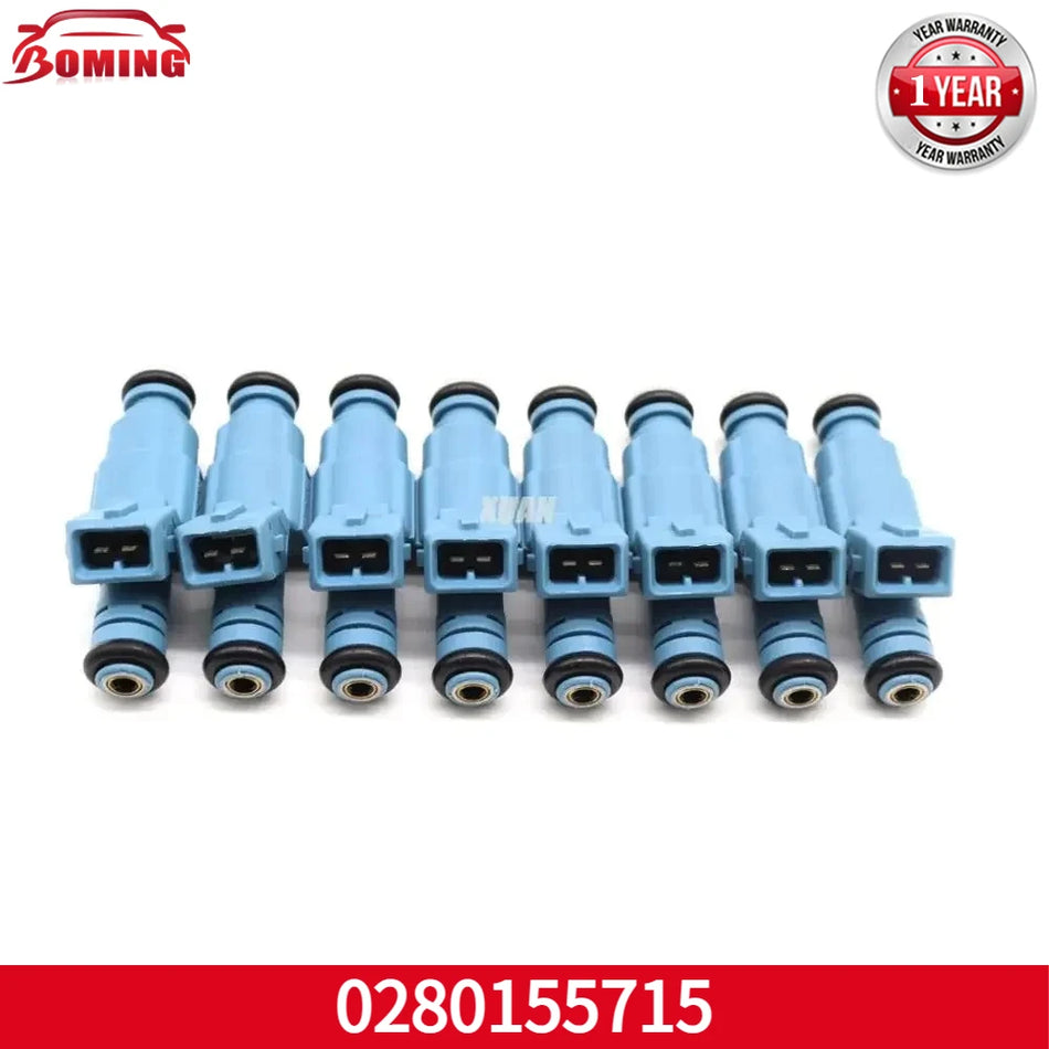 Fuel Injector, High Quality, 8Pcs 0280155715 for Chevrolet Camaro, Corvette, Caprice, Impala; Ford F-250/F-350/Excursion