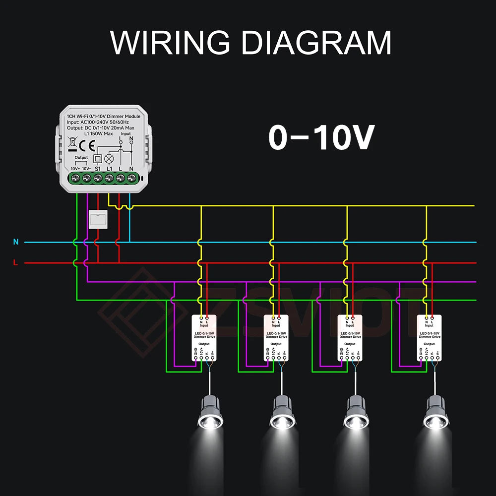Tuya WiFi 0/1-10V LED Dimmer Controller &ndash; Voice Control