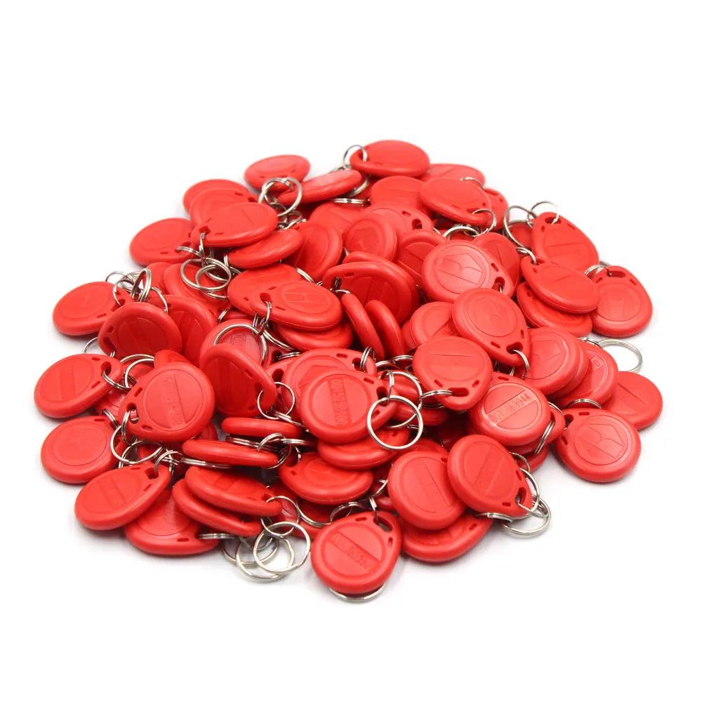 LUCKING DOOR EM4100 TK4100 RFID Keychain Tokens &ndash; Read-Only red 100pcs