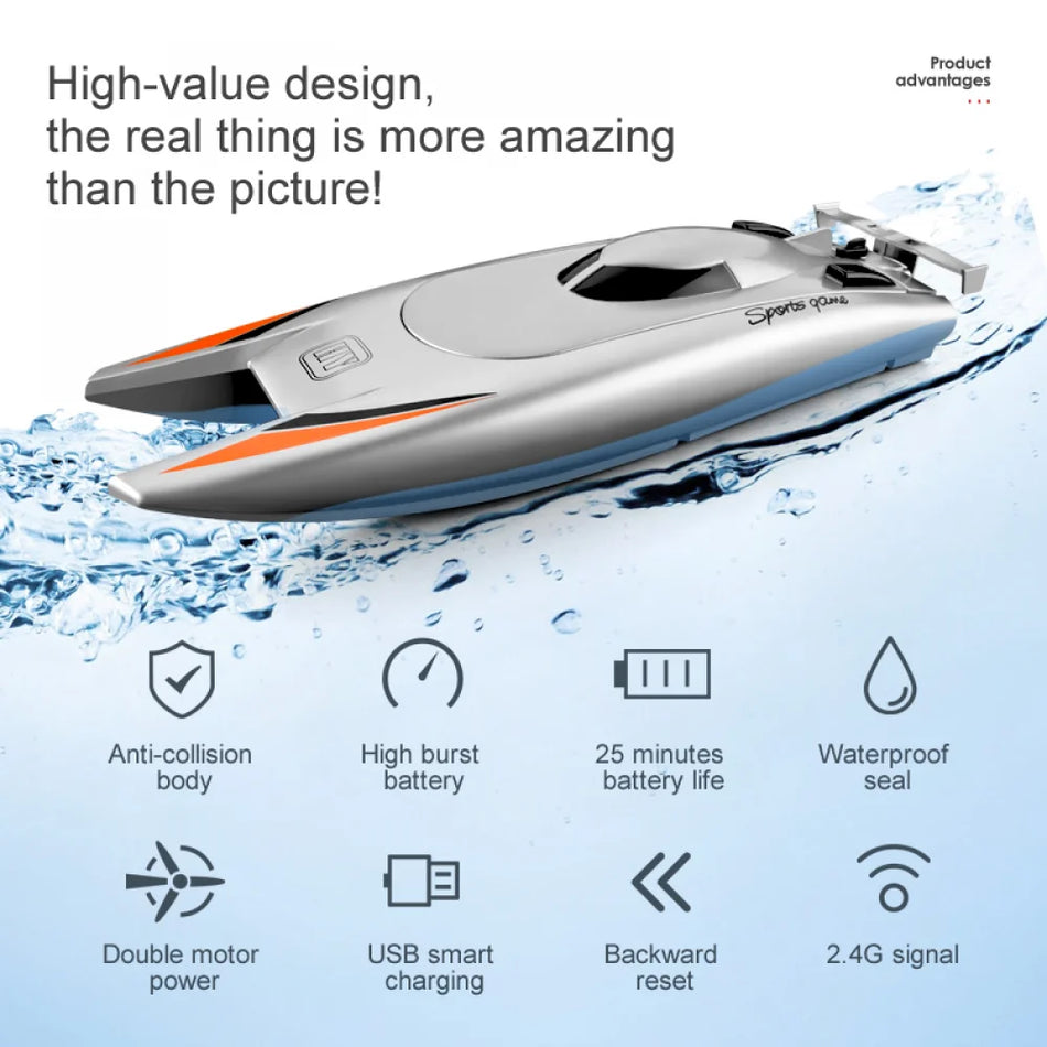 30Km/h RC Boat &ndash; Waterproof Remote Control Speedboat for Kids