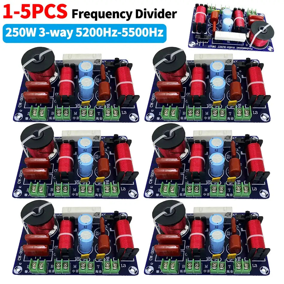 250W 3 Way Treble Mid Bass HiFi Speaker Crossover Module