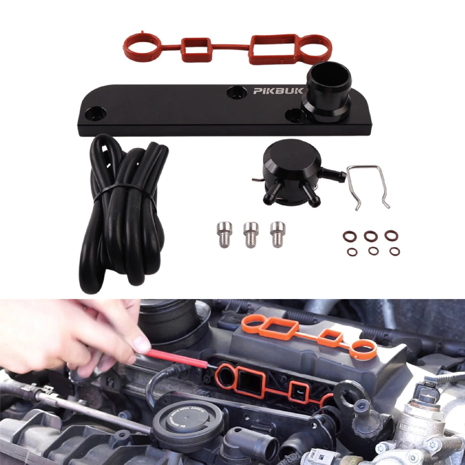 Billet Aluminum PCV Delete Plate Kit for VW Audi EA113 2.0T FSI by InterCyprus Trading Ltd