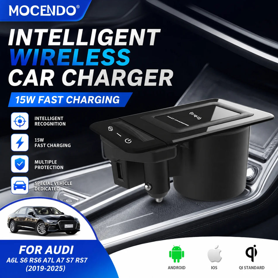 Chargeur de voiture sans fil Auto Lift 15W Charge rapide pour Audi A6L A7 S6 S7