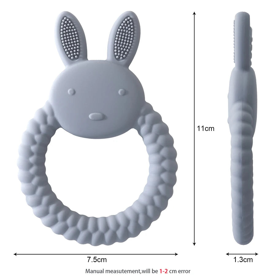 Muslin Life BPA-Free Silicone Baby Teether - Cute Cartoon Rabbit Design