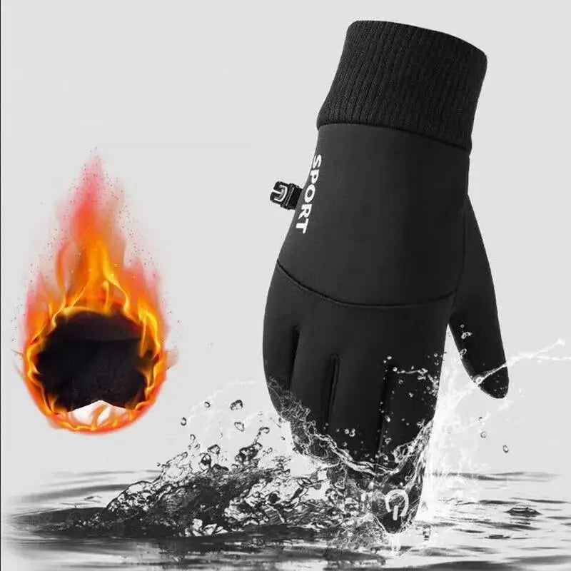 Black Winter Fleece Gloves &ndash; Warm Waterproof Touchscreen Design