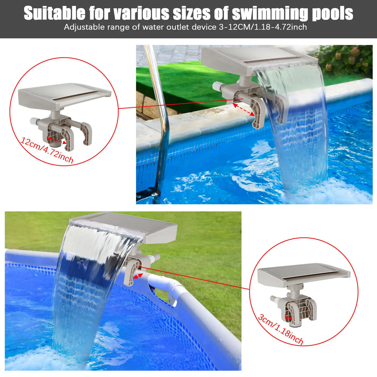 Pool Waterfall &ndash; Detachable PVC Spillway Fountain Upgrade