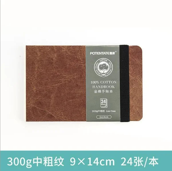 POTENTATE Linen-Bound Hardcover Artists Paper Pads &ndash; Smooth 9x14cm Brown