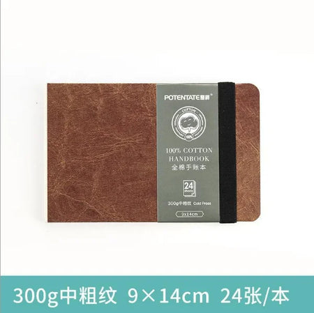 POTENTATE Linen-Bound Hardcover Artists Paper Pads &ndash; Smooth 9x14cm Brown