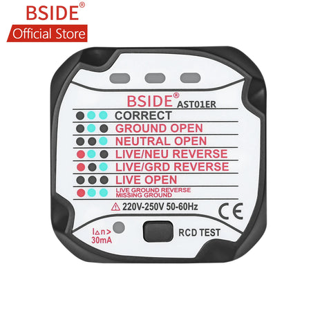 BSIDE AST01ER Socket Tester &ndash; EU Plug Voltage Detector