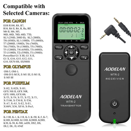 AODELAN WTR-2 Wireless Timer Lapse Intervalometer Remote Control for Multi-Brand Cameras C6 for canon / China