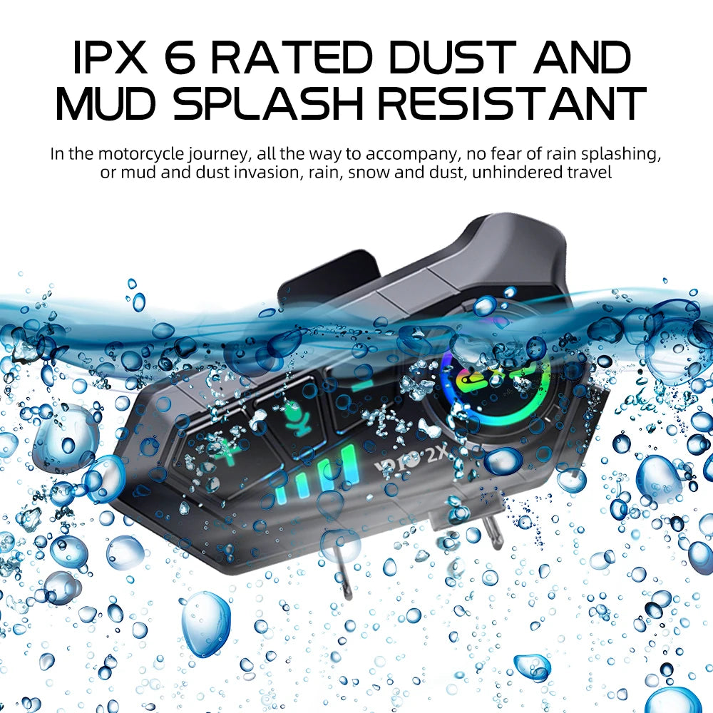 Kebidumei YP10 Bluetooth Motorcycle Helmet Intercom - 300M Wireless Communication System