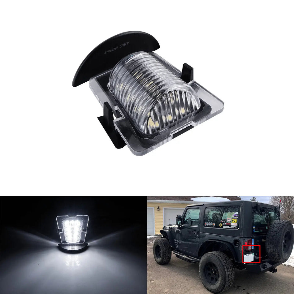 LED License Plate Light for Jeep Wrangler JK 2007-2018 Xenon White 18 SMD CAN Bus Compatible