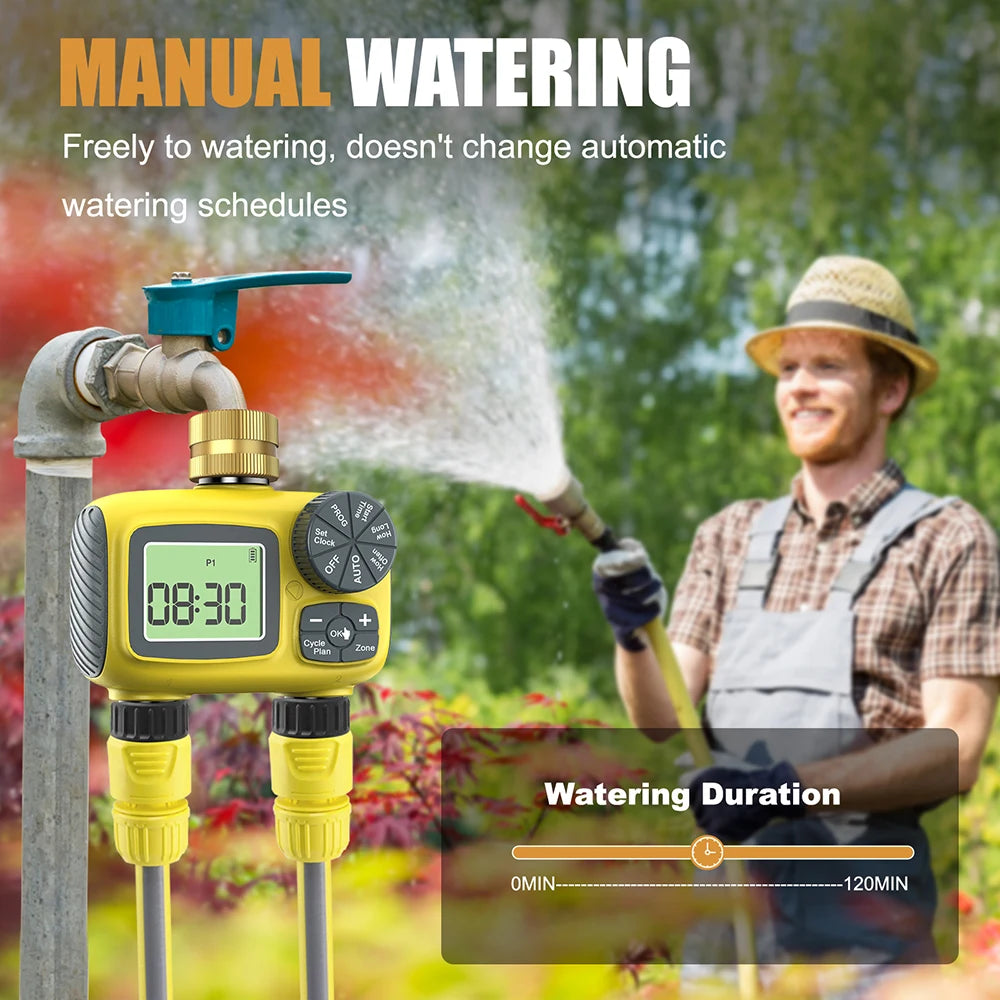IP55 3/4 Inch Auto Water Timer 2 Outlets &ndash; Delay Watering
