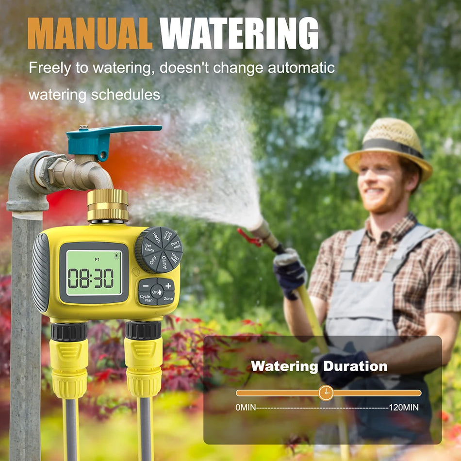 IP55 3/4 Inch Auto Water Timer 2 Outlets &ndash; Delay Watering