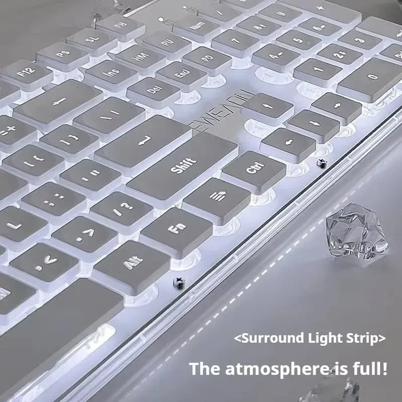 EWEADN GX710 &ndash; Mute Keyboard With White Backlight, Wired