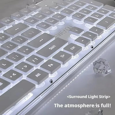 EWEADN GX710 &ndash; Mute Keyboard With White Backlight, Wired