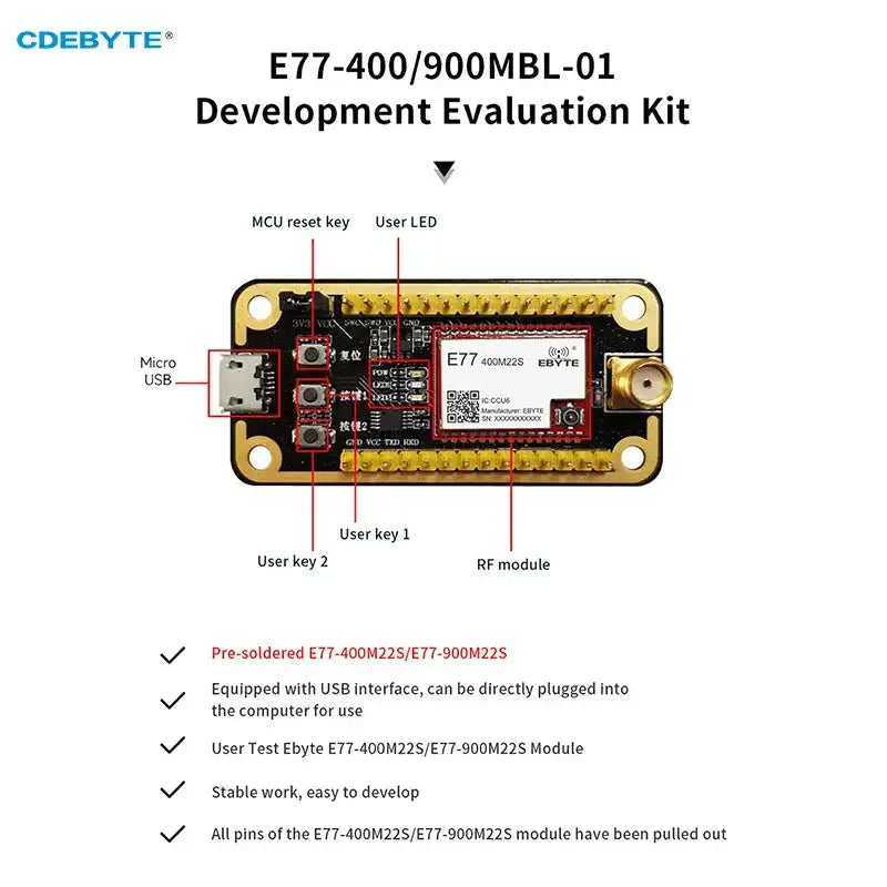 STM32 Development Board Kit For E77 400M22S USB LoRa Module