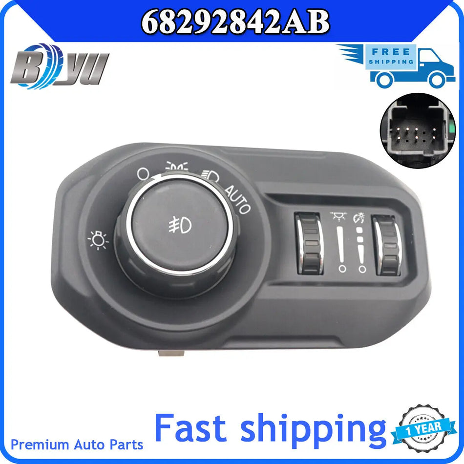 Headlight Switch for Jeep Wrangler 2018-2022 Replacement Part Direct Fit Lighting Control