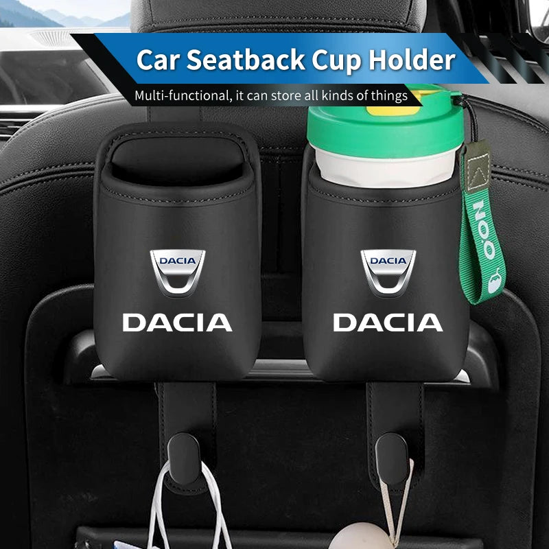 Dacia Duster Rugleuning Leren Bekerhouder met Opbergdoos