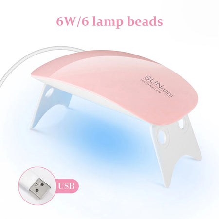 YIKOOLIN 6W UV LED Mini Nail Lamp &ndash; Fast 60s Drying Pink-A 1